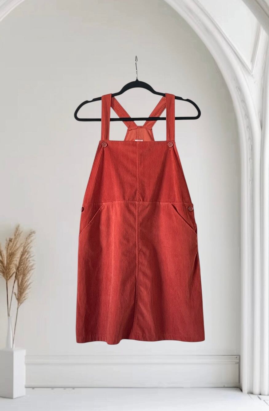 Wonder Nation Red Orange Corduroy Girls Dress Size X Large 14-16